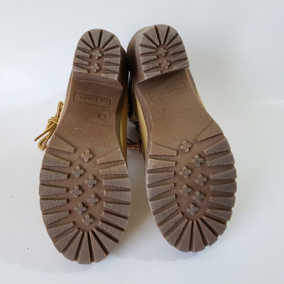 Joe Boxer Allyn Chunky Ankle Booties Women 8 Beige Tan Faux Leather Block Heel - Picture 9 of 16